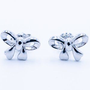 Bow Silver Stud Earrings